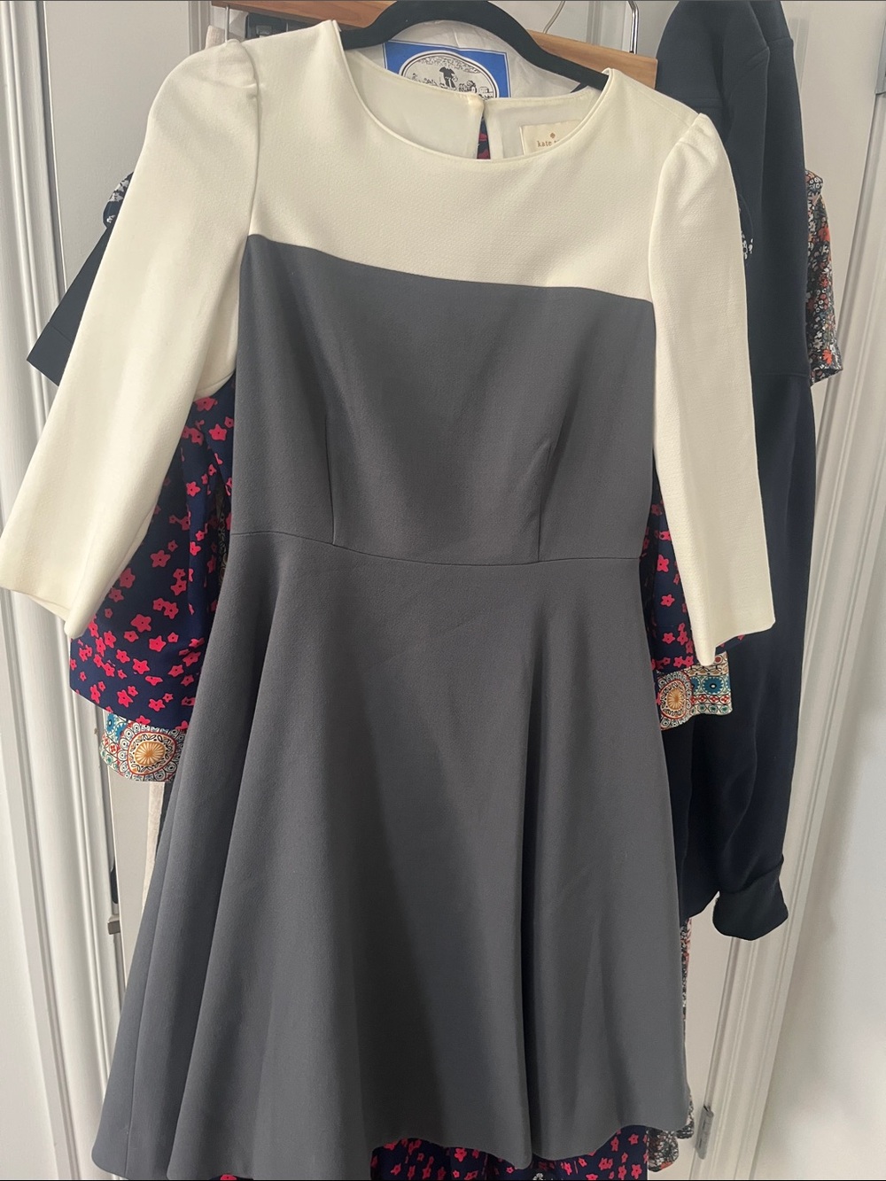 kate spade White Top with Gold Logo Tag